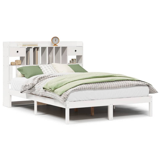 Bookcase Bed without Mattress White 160x200 cm Solid Wood Pine Bookcase Bed without Mattress White 160x200 cm Solid Wood Pine