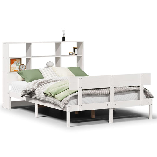 Bookcase Bed without Mattress White 140x200 cm Solid Wood Pine Bookcase Bed without Mattress White 140x200 cm Solid Wood Pine