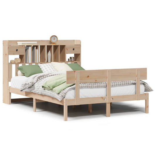 Bookcase Bed without Mattress 140x190 cm Solid Wood Pine Bookcase Bed without Mattress 140x190 cm Solid Wood Pine