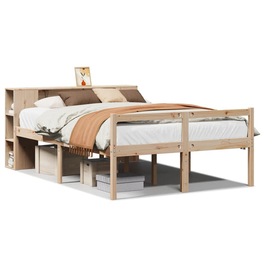 Bookcase Bed without Mattress 135x190 cm Double Solid Wood Pine Bookcase Bed without Mattress 135x190 cm Double Solid Wood Pine