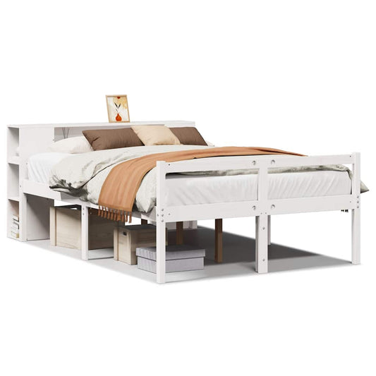 Bookcase Bed without Mattress White 160x200 cm Solid Wood Pine Bookcase Bed without Mattress White 160x200 cm Solid Wood Pine