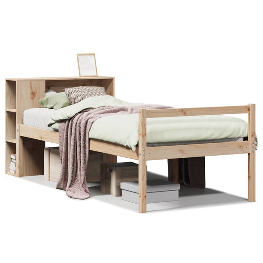 Bookcase Bed without Mattress 75x190 cm Small Single Solid Wood Pine Bookcase Bed without Mattress 75x190 cm Small Single Solid Wood Pine