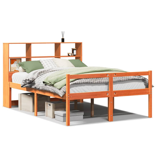Bookcase Bed without Mattress Wax Brown 120x200 cm Solid Wood Bookcase Bed without Mattress Wax Brown 120x200 cm Solid Wood