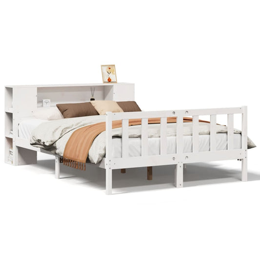 Bookcase Bed without Mattress White 150x200 cm King Size Solid Wood Pine Bookcase Bed without Mattress White 150x200 cm King Size Solid Wood Pine