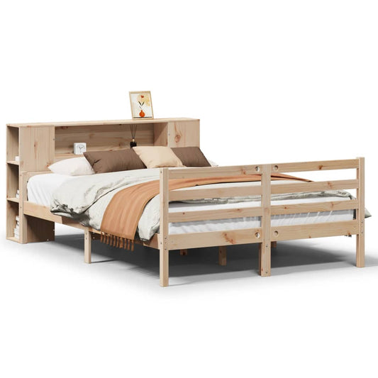 Bookcase Bed without Mattress 135x190 cm Double Solid Wood Pine Bookcase Bed without Mattress 135x190 cm Double Solid Wood Pine