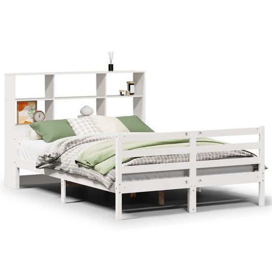 Bookcase Bed without Mattress White 140x200 cm Solid Wood Pine Bookcase Bed without Mattress White 140x200 cm Solid Wood Pine