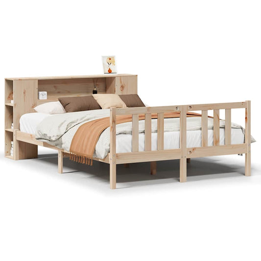 Bookcase Bed without Mattress 135x190cm Solid Wood Pine Bookcase Bed without Mattress 135x190cm Solid Wood Pine
