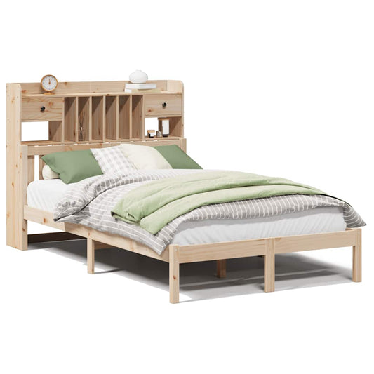 Bookcase Bed without Mattress 135x190 cm Double Solid Wood Pine Bookcase Bed without Mattress 135x190 cm Double Solid Wood Pine