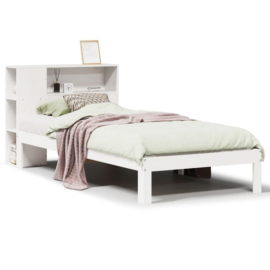 Bookcase Bed without Mattress White 75x190 cm Small Single Solid Wood Pine Bookcase Bed without Mattress White 75x190 cm Small Single Solid Wood Pine