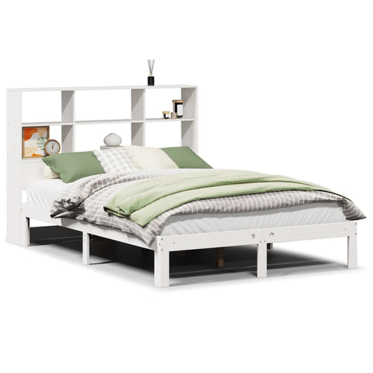 Bookcase Bed without Mattress White 140x200cm Solid Wood Pine Bookcase Bed without Mattress White 140x200cm Solid Wood Pine