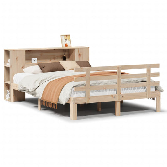 Bookcase Bed without Mattress 135x190 cm Double Solid Wood Pine Bookcase Bed without Mattress 135x190 cm Double Solid Wood Pine