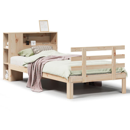 Bookcase Bed without Mattress 75x190 cm Small Single Solid Wood Pine Bookcase Bed without Mattress 75x190 cm Small Single Solid Wood Pine