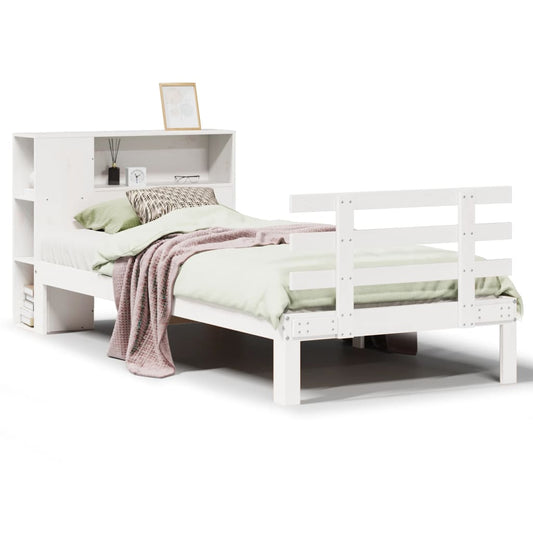 Bookcase Bed without Mattress White 75x190 cm Small Single Solid Wood Pine Bookcase Bed without Mattress White 75x190 cm Small Single Solid Wood Pine