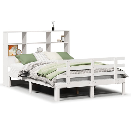 Bookcase Bed without Mattress White 140x200cm Solid Wood Pine Bookcase Bed without Mattress White 140x200cm Solid Wood Pine