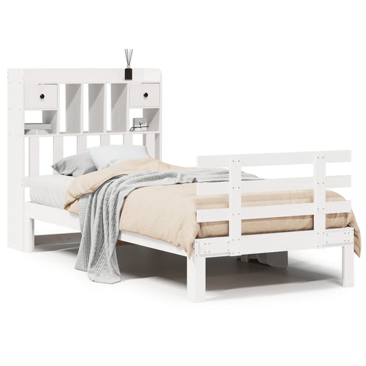 Bookcase Bed without Mattress White 90x200cm Solid Wood Pine Bookcase Bed without Mattress White 90x200cm Solid Wood Pine