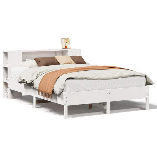 Bookcase Bed without Mattress White 140x200 cm Solid Wood Pine Bookcase Bed without Mattress White 140x200 cm Solid Wood Pine