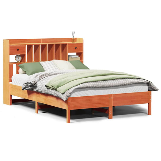 Bookcase Bed without Mattress Wax Brown 160x200 cm Solid Wood Pine Bookcase Bed without Mattress Wax Brown 160x200 cm Solid Wood Pine