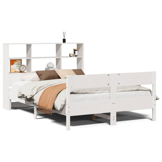 Bookcase Bed without Mattress White 140x200cm Solid Wood Pine Bookcase Bed without Mattress White 140x200cm Solid Wood Pine