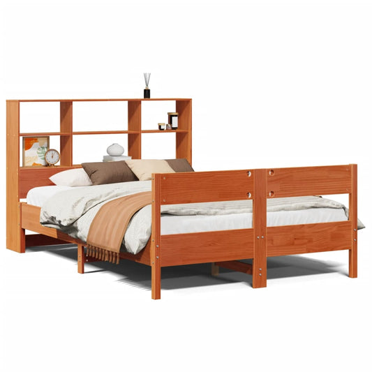 Bookcase Bed without Mattress Wax Brown 140x200cm Solid Wood Pine Bookcase Bed without Mattress Wax Brown 140x200cm Solid Wood Pine