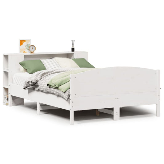 Bookcase Bed without Mattress White 135x190cm Solid Wood Pine Bookcase Bed without Mattress White 135x190cm Solid Wood Pine