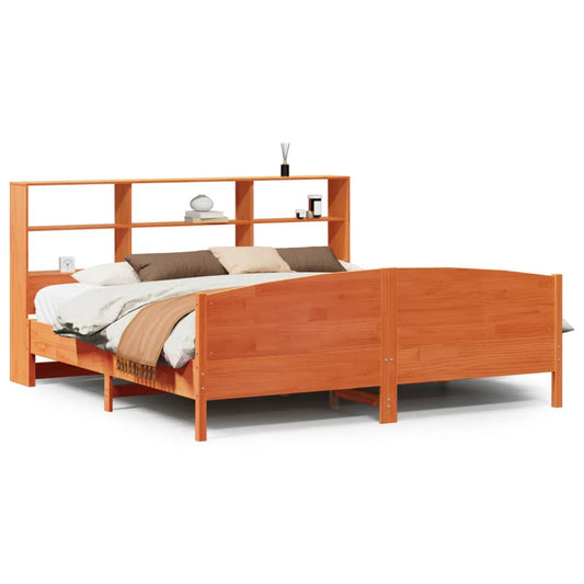 Bookcase Bed without Mattress Wax Brown 200x200cm Solid Wood Pine Bookcase Bed without Mattress Wax Brown 200x200cm Solid Wood Pine