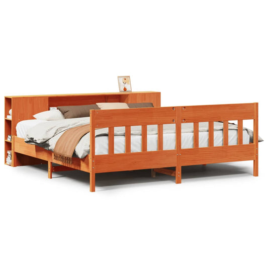 Bookcase Bed without Mattress Wax Brown 200x200cm Solid Wood Pine Bookcase Bed without Mattress Wax Brown 200x200cm Solid Wood Pine