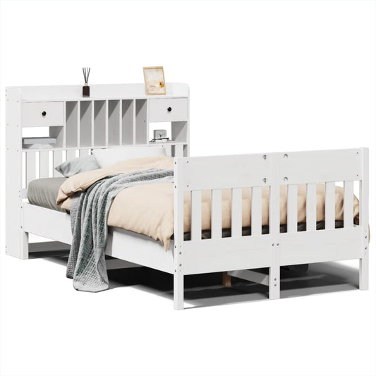 Bed Frame without Mattress White 135x190 cm Solid Wood Pine Bed Frame without Mattress White 135x190 cm Solid Wood Pine