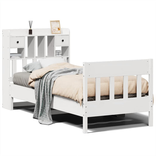 Bed Frame without Mattress White 75x190 cm Small Single Solid Wood Pine Bed Frame without Mattress White 75x190 cm Small Single Solid Wood Pine