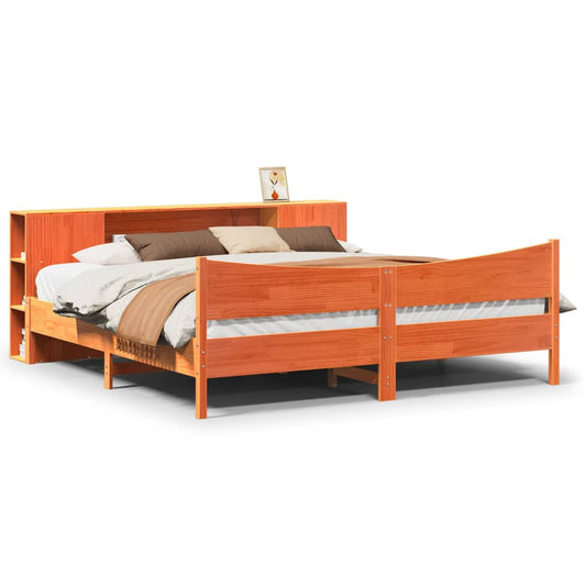 Bed Frame without Mattress Wax Brown 200x200 cm Solid Wood Pine Bed Frame without Mattress Wax Brown 200x200 cm Solid Wood Pine