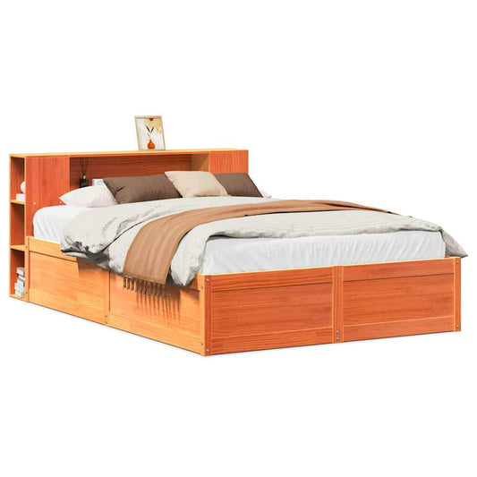 Bed Frame without Mattress Wax Brown 140x200 cm Solid Wood Pine Bed Frame without Mattress Wax Brown 140x200 cm Solid Wood Pine
