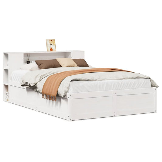 Bed Frame without Mattress White 140x190 cm Solid Wood Pine Bed Frame without Mattress White 140x190 cm Solid Wood Pine