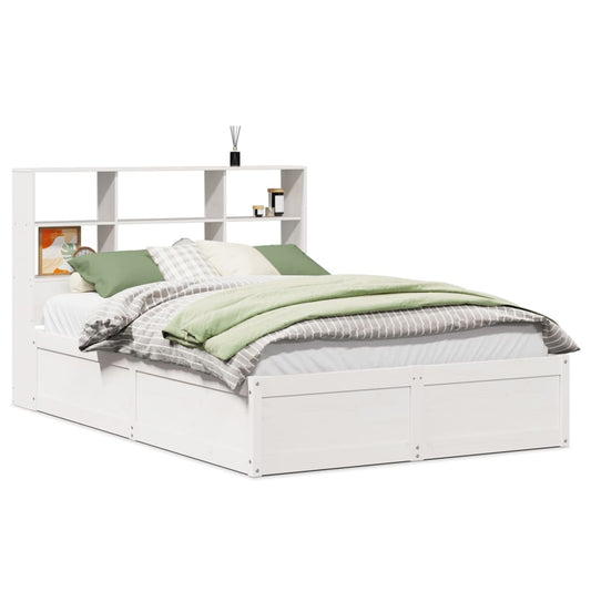 Bed Frame without Mattress White 140x190 cm Solid Wood Pine Bed Frame without Mattress White 140x190 cm Solid Wood Pine