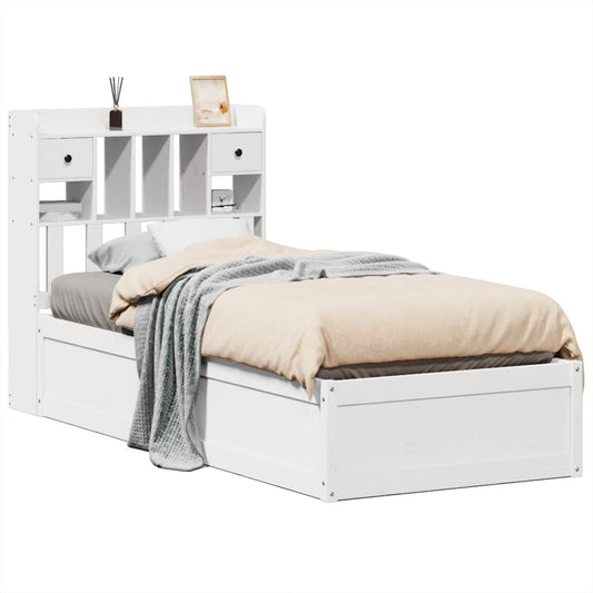 Bed Frame without Mattress White 90x190 cm Single Solid Wood Pine Bed Frame without Mattress White 90x190 cm Single Solid Wood Pine