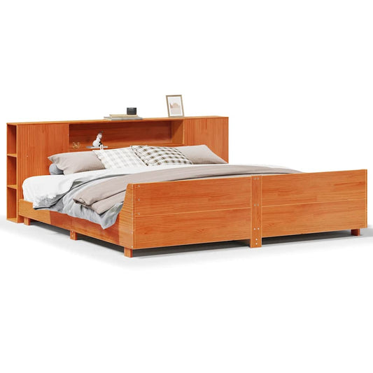 Bed Frame without Mattress Wax Brown 200x200 cm Solid Wood Pine Bed Frame without Mattress Wax Brown 200x200 cm Solid Wood Pine