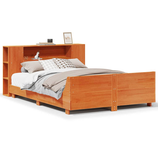 Bed Frame without Mattress Wax Brown 140x190 cm Solid Wood Pine Bed Frame without Mattress Wax Brown 140x190 cm Solid Wood Pine