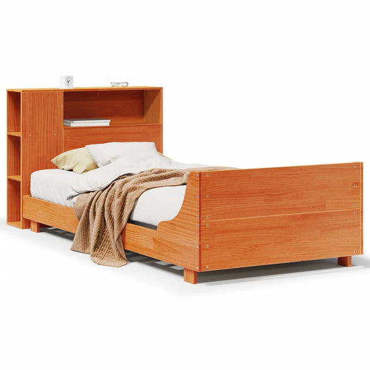 Bed Frame without Mattress Wax Brown 100x200 cm Solid Wood Pine Bed Frame without Mattress Wax Brown 100x200 cm Solid Wood Pine