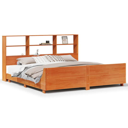 Bed Frame without Mattress Wax Brown 200x200 cm Solid Wood Pine Bed Frame without Mattress Wax Brown 200x200 cm Solid Wood Pine