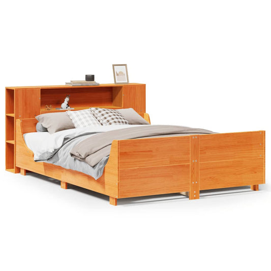 Bed Frame without Mattress Wax Brown 150x200 cm King Size Solid Wood Pine Bed Frame without Mattress Wax Brown 150x200 cm King Size Solid Wood Pine