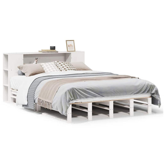 Bookcase Bed without Mattress White 140x200 cm Solid Wood Bookcase Bed without Mattress White 140x200 cm Solid Wood