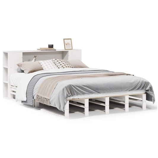 Bookcase Bed without Mattress White 150x200 cm King Size Solid Wood Bookcase Bed without Mattress White 150x200 cm King Size Solid Wood
