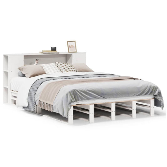 Bookcase Bed without Mattress White 160x200 cm Solid Wood Bookcase Bed without Mattress White 160x200 cm Solid Wood