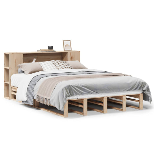 Bookcase Bed without Mattress 135x190 cm Double Solid Wood Bookcase Bed without Mattress 135x190 cm Double Solid Wood
