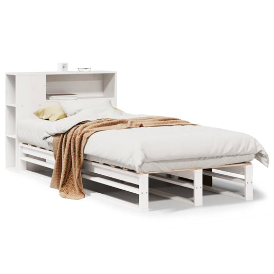 Bookcase Bed without Mattress White 75x190 cm Small Single Solid Wood Bookcase Bed without Mattress White 75x190 cm Small Single Solid Wood