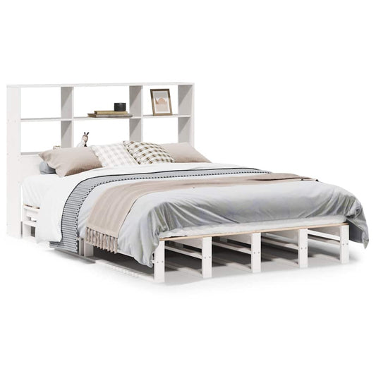 Bookcase Bed without Mattress White 140x200 cm Solid Wood Bookcase Bed without Mattress White 140x200 cm Solid Wood
