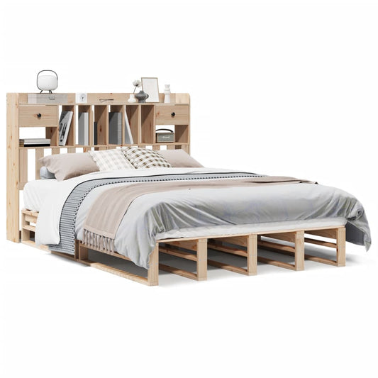 Bookcase Bed without Mattress 140x190 cm Solid Wood Pine Bookcase Bed without Mattress 140x190 cm Solid Wood Pine
