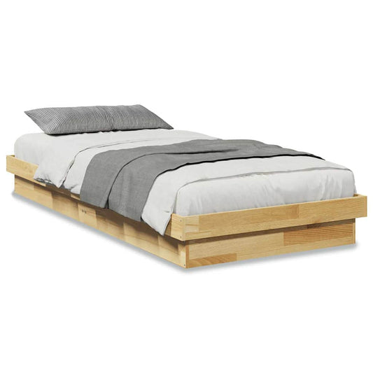 Bed Frame Without Mattress 75x190 cm Solid Oak Wood Bed Frame Without Mattress 75x190 cm Solid Oak Wood