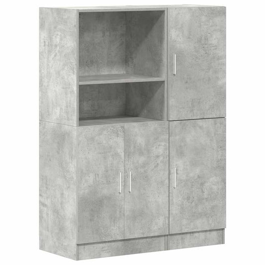 2 Piece Kitchen Cabinet Set Concrete Grey Engineered Wood 2 Piece Kitchen Cabinet Set Concrete Grey Engineered Wood