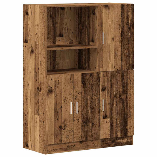 2 Piece Kitchen Cabinet Set Old Wood Engineered Wood 2 Piece Kitchen Cabinet Set Old Wood Engineered Wood