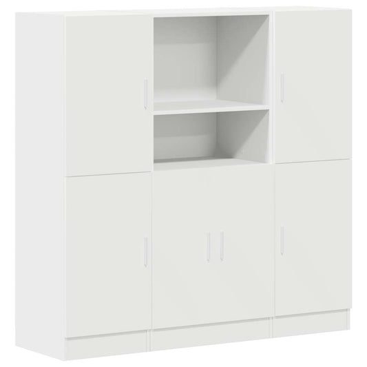 3 Piece Kitchen Cabinet Set White Engineered Wood 3 Piece Kitchen Cabinet Set White Engineered Wood