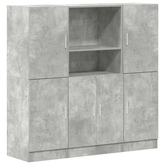 3 Piece Kitchen Cabinet Set Concrete Grey Engineered Wood 3 Piece Kitchen Cabinet Set Concrete Grey Engineered Wood